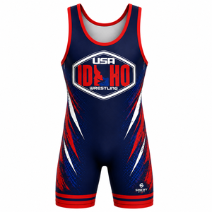 SINGLET DE LUCHA SINEWY SPORTS para Hombre, Sublimado Personalizado, Diseño Idaho, EE. UU., Ajustado, Transpirable y Elástico - Product Image 5