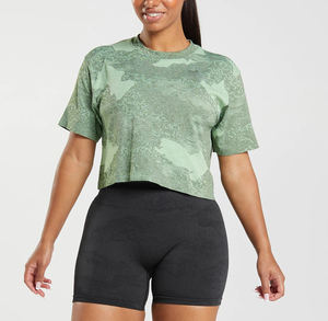 Venta al por mayor de camisetas con cuello redondo y logotipo personalizado para mujer, nuevo diseño de alta calidad, ropa deportiva informal, respetuosa con el medio ambiente - Product Image 4