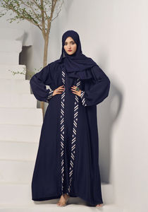Blue Embroidery With Inner Abaya Wholesale 2025 Best Price Ladies New Abaya Ladies <b>Plus</b> <b>Size</b> Women Long Sleeve Dubai Style Juba - Product Image 4