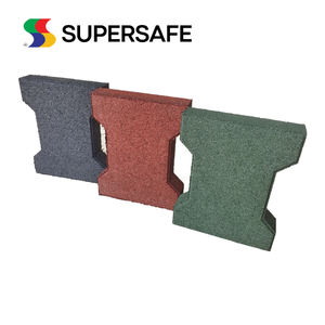 Hot Selling Dogbone Pavers Rubber Tiles Shock Absorbent Rubber Flooring Interlock Design Enhanced Durability for Amusement Park - Product Image 3