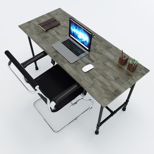 HBON003-140x60cm Bureau pour femmes au design conceptuel élégant, avec pieds en tuyau et plateau en forme de manteau - Product Image 3