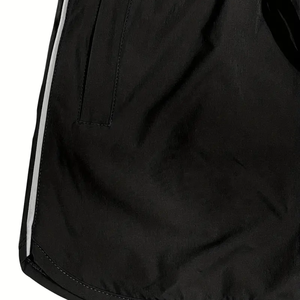 Short de basket-ball d'été pour hommes, décontracté, vintage, uni, en coton, deux poches profondes à ourlet latéral, short en maille technique - Product Image 4