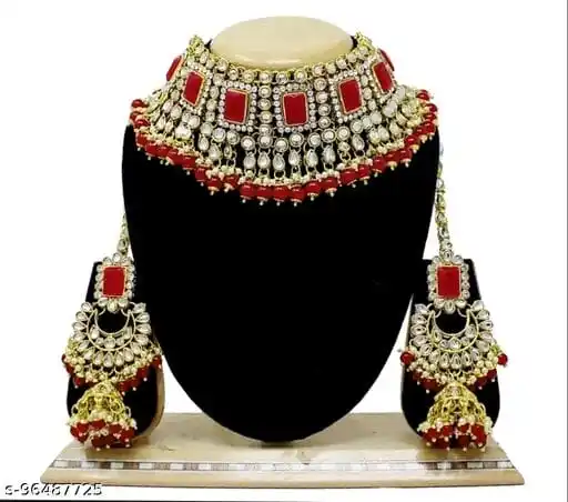 Оптовая продажа, производители ювелирных изделий, индийский искусственный жемчуг, кристалл, кундан, ожерелье-чокер, набор ювелирных изделий, серый
