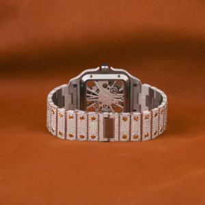 นาฬิกาข้อมือสุดหรูสำหรับผู้ชายลายโครงกระดูกทำจากสเตนเลสสองโทนสีสำหรับใส่ไปห้องแล็บ - Product Image 3