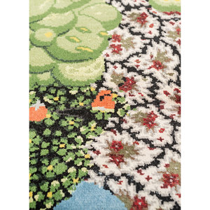 พรมขนสัตว์และไหมถักมือรูปทรงสี่เหลี่ยมผืนผ้าขนาด 9x12 ฟุต รุ่นใหม่ สีชมพูม่วง AKWS-9009 สำหรับตกแต่งบ้าน ห้องนั่งเล่น ทางเดิน ลายพิมพ์แปลกตา - Product Image 3