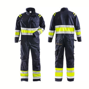 Combinaison de travail haute visibilité personnalisable en usine, veste et pantalon de sécurité réfléchissants avec logo personnalisé - Product Image 2
