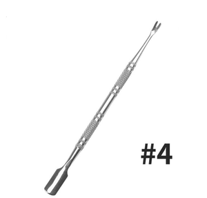 Outil de technicien d'ongles de qualité supérieure poussoir à cuticules tondeuse en acier inoxydable couleur argent double extrémité nettoyant pour vernis à ongles dissolvant - Product Image 4