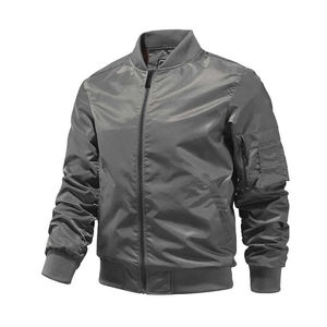 Haute qualité hommes printemps mode veste décontracté coupe-vent Bomber avec col montant grande taille toile tissu haute rue Style - Product Image 3