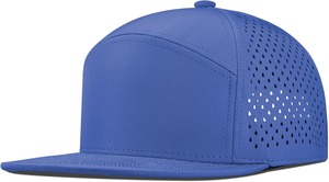 Wellprove White 6-Panel Snapback Cap Mesh Adjustable <b>Flat</b> Brim Breathable Solid Unisex Four Seasons Outdoor Casual <b>Hat</b> 100% - Product Image 3