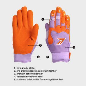 Guantes de Bateo de Béisbol Juveniles con Puño Largo, Guantes de Bateo de Cuero Duradero para Juegos Profesionales de Softbol, Proveedor de Guantes de Bateo - Product Image 3