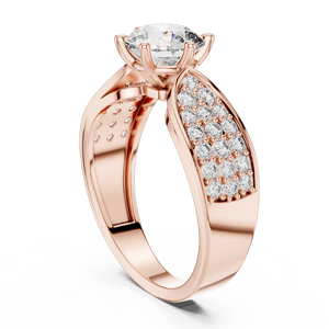 Anillo de compromiso solitario de moissanita tallada de 1.53 quilates con banda ancha de pavé de plata de ley 925 para mujer, certificado IGI, cristiano - Product Image 3