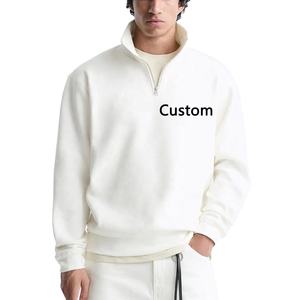 Top Sale High Quality Custom Embroidery Logo Cotton <b>Men</b> <b>Fleece</b> Half <b>Zip</b> Hoodies WholeSale Price Pullover <b>Quarter</b> <b>Zip</b> Sweatshirts - Product Image 3