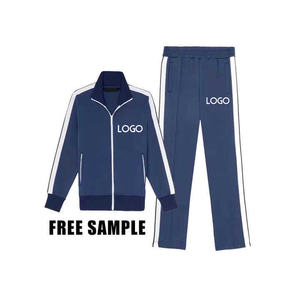 Muestra gratis de moda Casual logotipo personalizado cremallera chaqueta chándal hombres mujeres dos piezas ropa deportiva conjunto chándal - Product Image 6