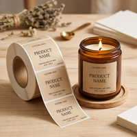 Autocollants pour bougies, papier texturé de luxe, fabricant de logos personnalisés pour l'emballage de parfums d'intérieur