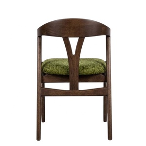 Modern Restaurant <b>Sets</b> Minimalist Teak Wooden <b>Chair</b> and Table for Restaurant Furniture with Soft Foam Seat from Velvet <b>Fabric</b> - Product Image 5