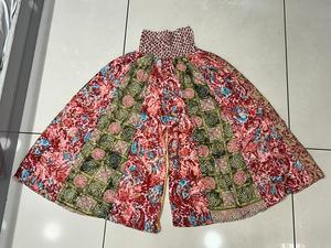 กางเกงขาบานผ้าไหมสำหรับผู้หญิงกางเกงขาบานเย็บปะติดปะต่อกันชั้นโบฮีเมียนขากว้างพิมพ์ลายดอกไม้กางเกงชั้นผ้าไหม - Product Image 6