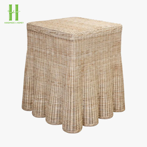 Vente en gros de nouveaux meubles en rotin pour salon, table basse en rotin avec plateau en verre, fabriqué au Vietnam - Product Image 5