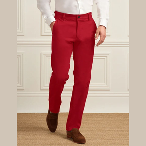 Pantalons chino décontractés pour hommes de qualité supérieure, taille plus, coupe régulière, motif droit, tissu en coton lourd et élasthanne, exporté - Product Image 1