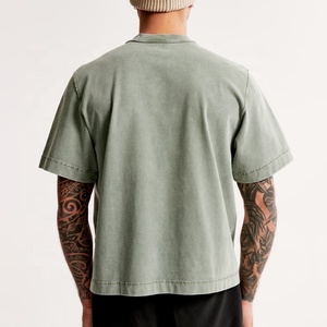 เสื้อยืดโอเวอร์ไซส์ซักได้ลายกรดมาใหม่คอกลมและสไตล์ว่างเปล่าใส่สบายพอดีเหมาะสำหรับการสร้างแบรนด์ตามสั่ง - Product Image 2