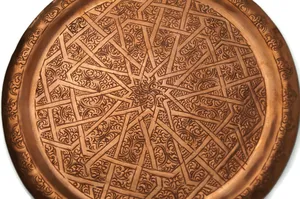 Plateau en cuivre poli Plateau décoratif alimentaire pour manger et offrir Plateau en cuivre vintage au coût le plus bas par MEHAK IMPEX - Product Image 2