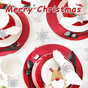 Servilletero de plata alemán moderno, servilletero de diamantes de imitación, copo de nieve para decoración de fiesta, mesa de comedor todos los días - Product Image 2