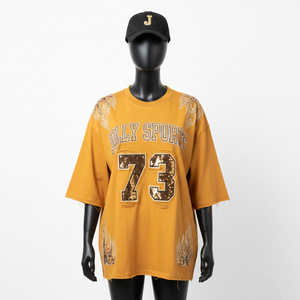 Women Oversize <b>T</b> <b>Shirt</b> Premium Cotton Jersey Fabric GSM Oversized Fit <b>Sequin</b> Embroidery Logo Women Oversized 100% Cotton <b>T</b>-<b>Shirt</b> - Product Image 6