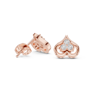 Lab Diamond <b>Heart</b> Shape <b>Earrings</b> 0.24 CT 18KT, 14KT, 10KT Gold & 925 <b>Silver</b> Rose, Yellow, White Gold VVS-VS Clarity, - Product Image 4