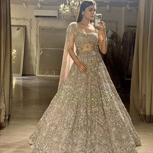 Lehenga de Georgette Premium de Boutique India, Lehenga de Diseñador de Bollywood, para Fiestas y Bodas, la Más Vendida, Ropa Festiva Moderna para Mujer - Product Image 1