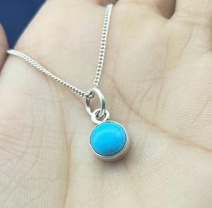 Colgante de turquesa natural, colgante de plata esterlina 925, colgante de piedras preciosas, colgante bohemio, colgante de cumpleaños, regalo para mujer - Product Image 3