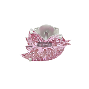 Pendientes de Botón de Plata de Ley 925 Chapados en Oro Fino con Diamante Cultivado en Laboratorio de 3.0ct, Color Rosa Fantasía, Claridad VVS VS, Certificado GIA IGI, Regalo para Él - Product Image 1