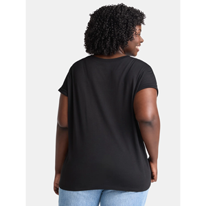 OEM özel Logo tasarım % 100% pamuk T-Shirt nefes siyah rahat boy o-boyun kısa kollu artı boyutu erkekler ve kadınlar için - Product Image 3