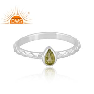 Anillo de piedras preciosas de peridoto Natural de plata de ley de diseño caliente, joyería personalizada para mujer, regalo para ella - Product Image 3