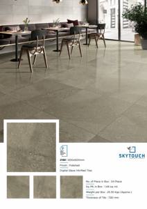 Azulejo de suelo de porcelana de cerámica con aspecto de mármol gris claro de estilo moderno, azulejos esmaltados pulidos de superficie brillante de alta calidad para interiores - Product Image 5