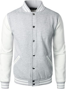 Vestes universitaires pour hommes personnalisées OEMODM, manches en simili cuir, veste de baseball pour garçons, veste universitaire pour hommes - Product Image 4