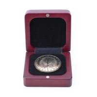 Boîte à monnaie rectangulaire compacte en bois faite à la main, gravure laser personnalisée, étui de présentation portable, coins arrondis, insert en velours noir