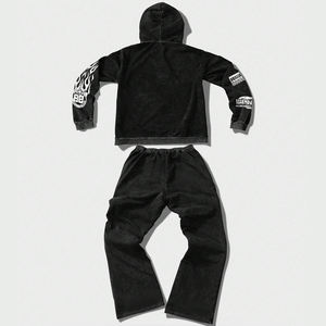 Ropa de invierno a la moda para hombre, chándal regular de manga larga informal, sudadera con estampado de letras gráficas, pantalones de algodón 100% de talla grande - Product Image 2