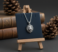 Collier pendentif lion en argent sterling 925 plaqué or rhodié, chaîne à maillons, bijou animalier audacieux et minimaliste, cadeau de style hindou