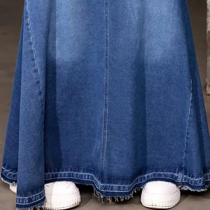 กระโปรงยีนส์ทรงตรงสไตล์โมเดิร์นคลาสสิก Y2K  ไอเท็มสำคัญในตู้เสื้อผ้า  พร้อมโลโก้ที่เอว เหมาะสำหรับฤดูใบไม้ผลิ ฤดูใบไม้ร่วง และฤดูร้อน - Product Image 4