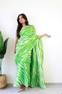 ผ้าส่าหรีเทียมสีพีชสำหรับงานแต่งงานและงานปาร์ตี้สไตล์โมเดิร์นล่าสุดจากอินเดีย - Product Image 4