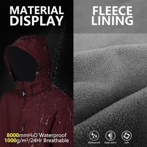 เสื้อแจ็คเก็ตผู้ชายแบบมีฮู้ด เคลือบกันน้ำ ระบายอากาศ กันลม บุขนแกะ สำหรับฤดูหนาว เหมาะสำหรับกิจกรรมกลางแจ้ง เดินป่า และกิจกรรมทางยุทธวิธี - Product Image 5