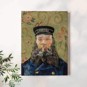 Impression sur toile de portrait de Van Gogh en manteau bleu marin, affiche d'exposition, art maritime impressionniste moderne, décoration murale en bois, décoration unique pour la maison - Product Image 1