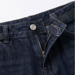 Women 2025 Early Autumn Breathable Cute Solid Casual Mid Waist Wide Leg <b>Denim</b> <b>Trousers</b> With Belt Premium Quality Stylish Attire - Product Image 4