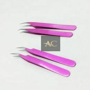 Vente en gros de pinces à épiler roses transparentes, extension de cils avec logo personnalisé, embouts professionnels en acier inoxydable massif, embouts pointus en PVC - Product Image 5