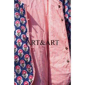 เสื้อแจ็คเก็ตผู้หญิงถักลายพิมพ์แบบควิลท์ ติดกระดุมด้านหน้า แต่งแถบลายทาง สไตล์วินเทจโบโฮ เป็นมิตรกับสิ่งแวดล้อม ระบายอากาศได้ดี ความยาวปกติ - Product Image 4