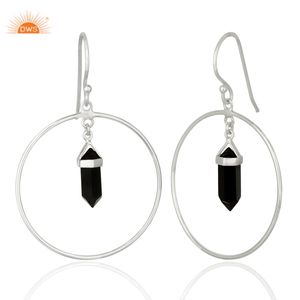 Latest Design 925 Sterling Silver Natural Black Onyx Gemstone Dangle Earring Custom Jewelry For Women Gift For Her - Product Image 1