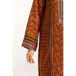 IUSTKSD-1096 Ensemble 3 pièces en satin de soie brute imprimé avec détails brodés - Product Image 4