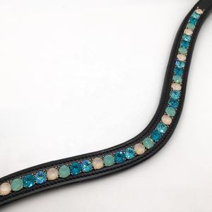 Horse Browbands Large Diamond Crystal Bling Horse Browbands Hecho en cuero genuino - Product Image 6