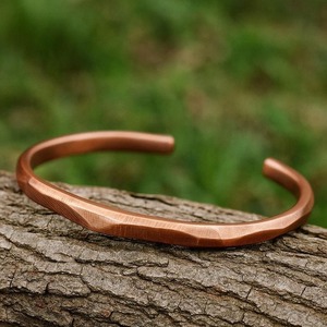 Heavy duty copper bracelet for men women arthritis joint pain relief with strong <b>magnets</b> pure solid handcrafted bangle - Product Image 1