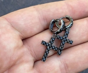 925 Sterling Silver Women's <b>Black</b> Oxidized Simulated Diamond Drop Dangle <b>Cross</b> <b>Earrings</b> Making for Women Fashion Jewelry - Product Image 3