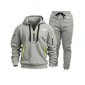 Ensemble de survêtement à capuche pour homme en nylon et coton, vêtements de sport élégants, ensemble de survêtement personnalisé pour la salle de sport, vêtements de rue, vente en gros - Product Image 3